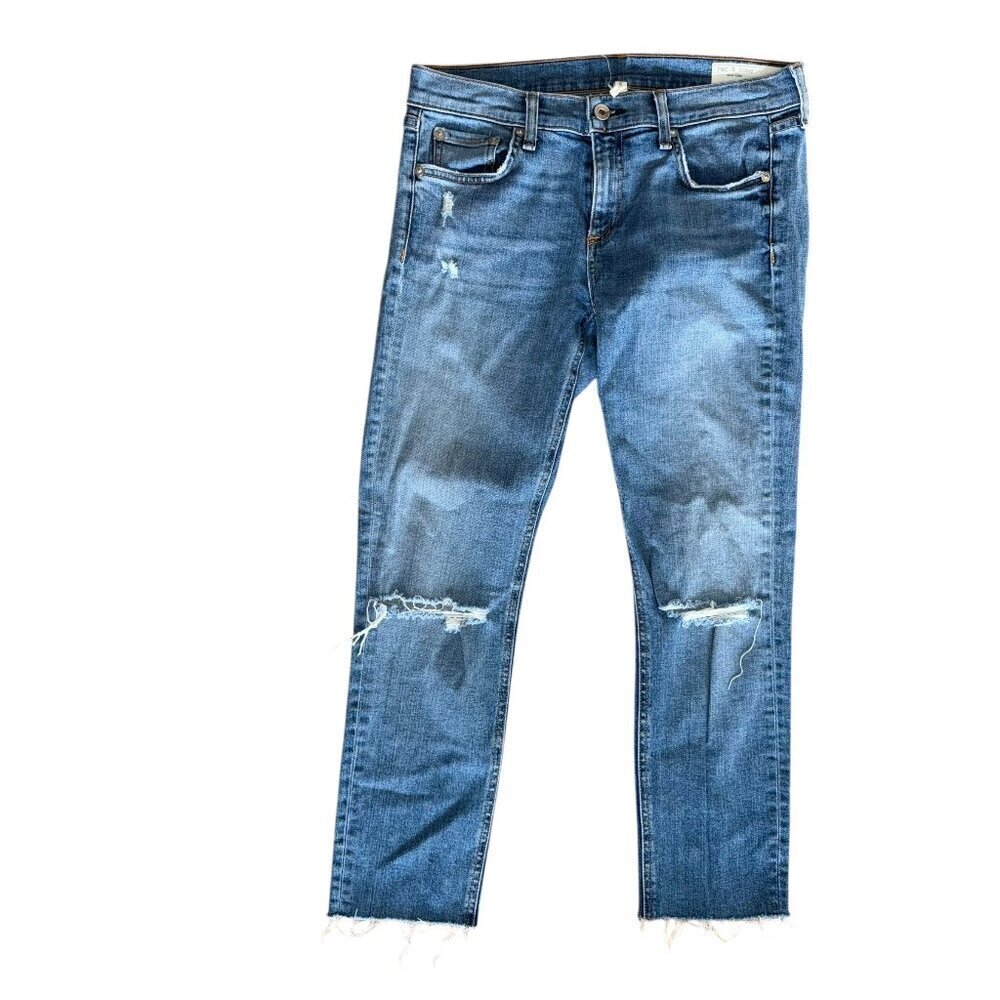 Rag & Bone Dre Capri Distressed Raw Hem Womens Jeans Size 27